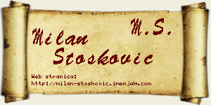 Milan Stošković vizit kartica